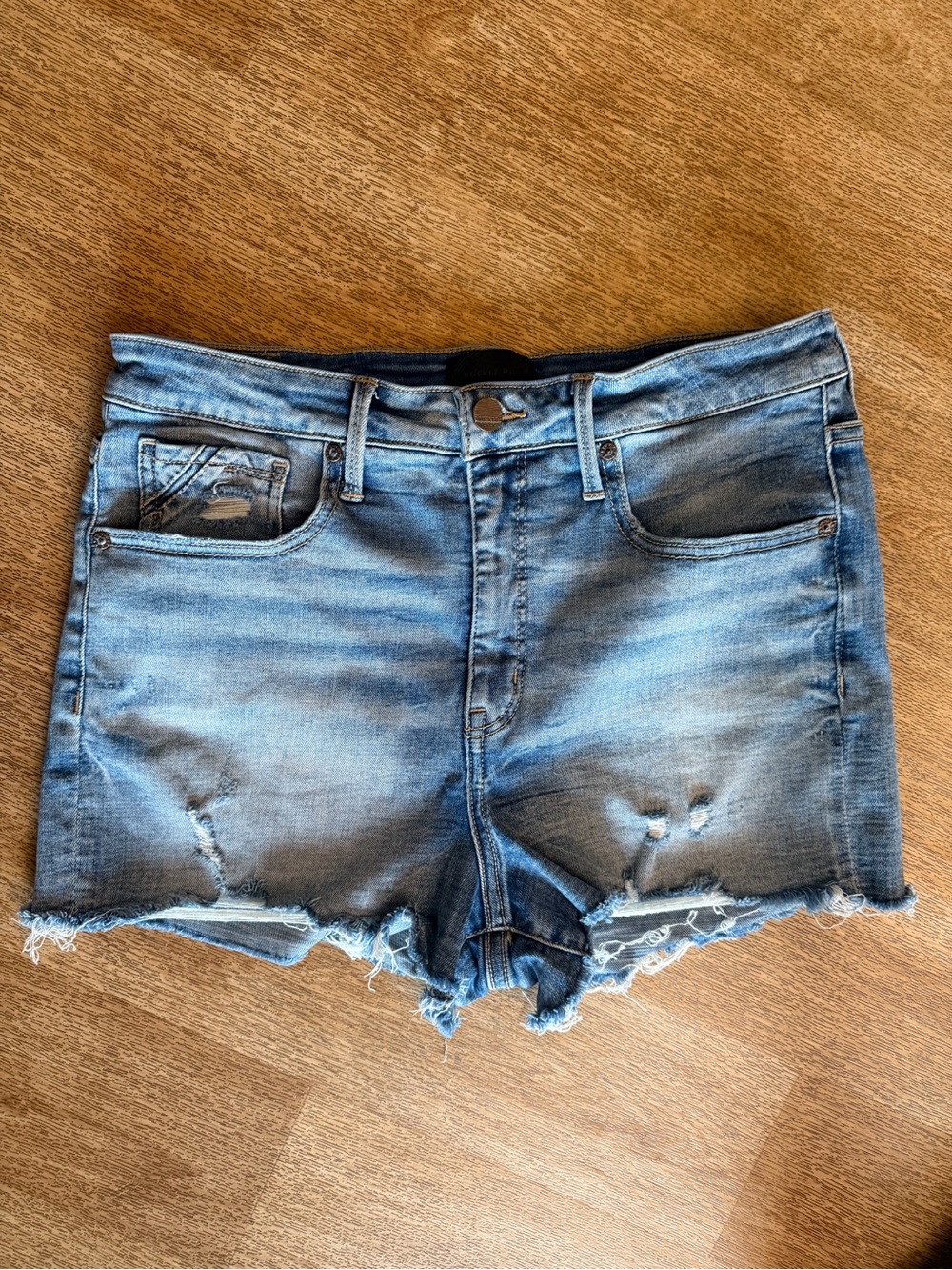 Buckle Light Blue Distressed Denim Cutoff Shorts